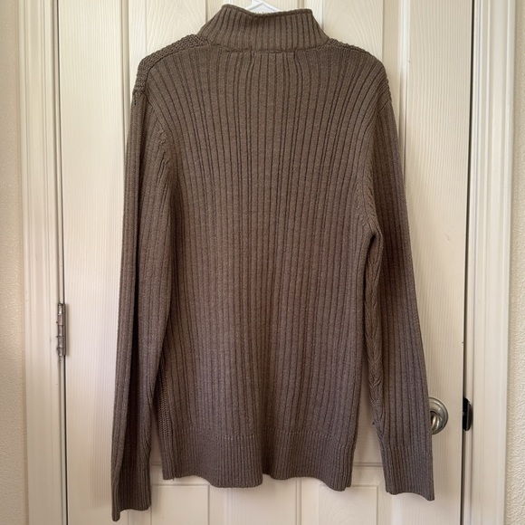Oscar Dela Renta Knit Mock Turtleneck Sweater Beige Brown Medium - Picture 8 of 8